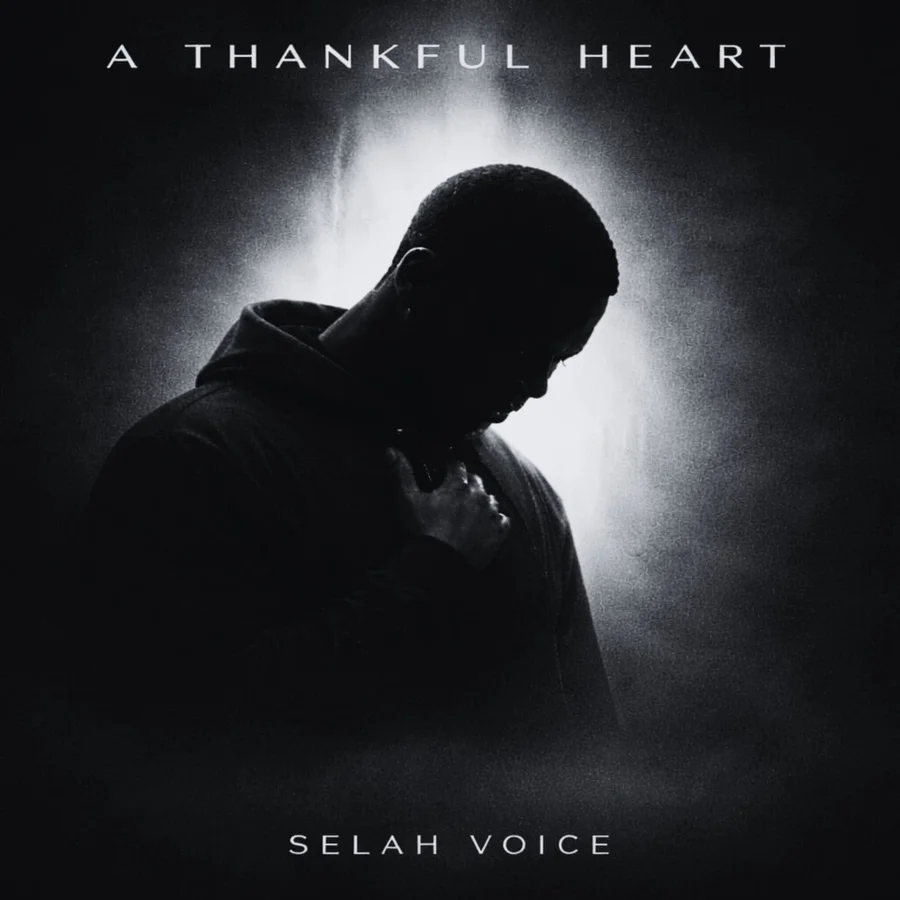 A Thankful Heart — Selah Voice artwork, with a bowed silhouette in black and white.